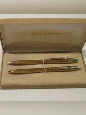 Vintage Bradley Astramatic Pen and Pencil Set, Gold Tone